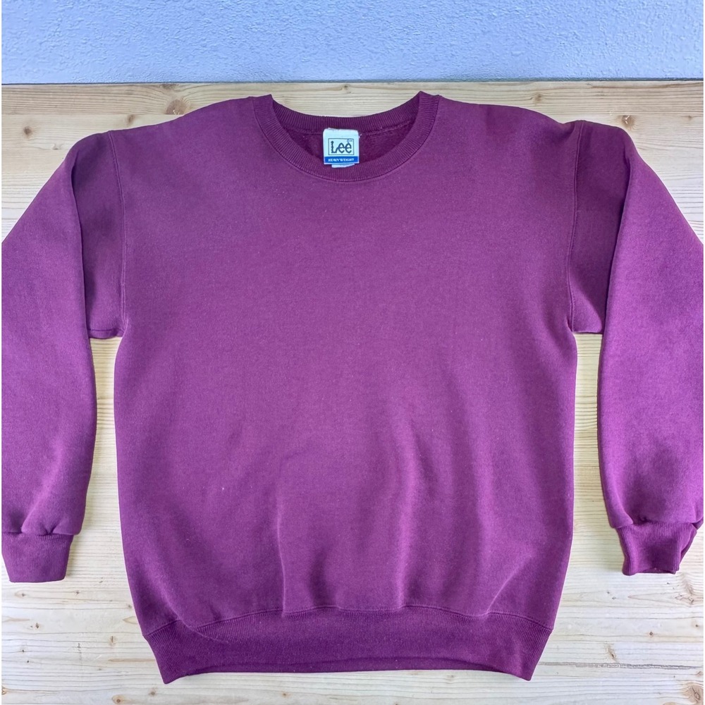 Vintage Lee Heavyweight Sweatshirt‎ Made in USA Maroon Crewneck Men's Large
